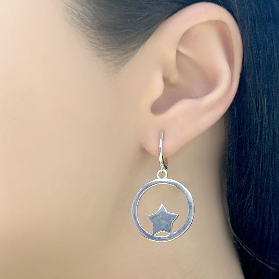 Silver earrings without stones