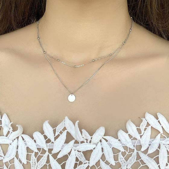 Silver necklace without stones