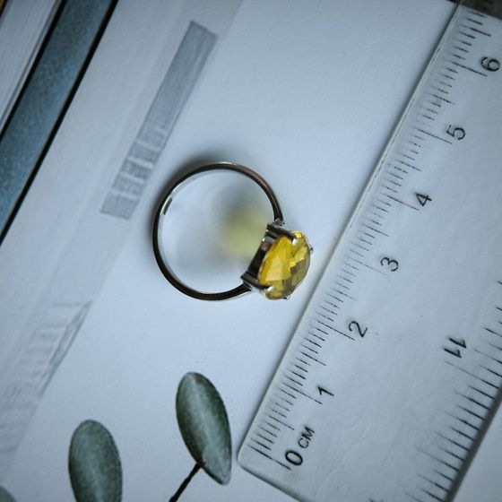 Срібна каблучка з цитрином nano 3,95 карата