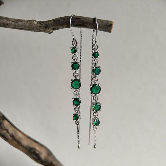 Срібні сережки зі смарагдом nano 1.871ct