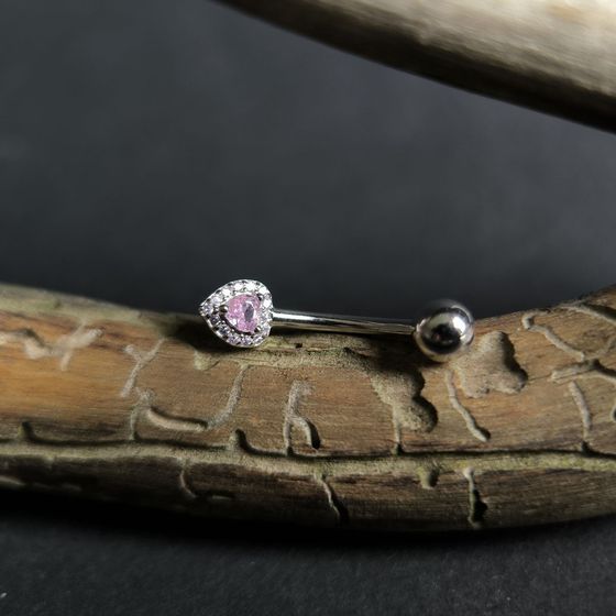 Silver piercing with phianites