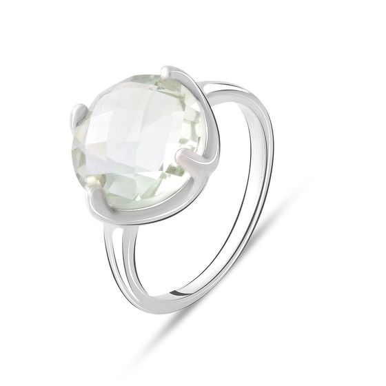 Серебряное кольцо с зеленим аметистом 5.27ct