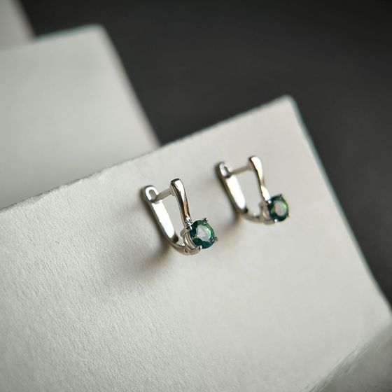 Срібні сережки з містик-топазом 0,783 карата