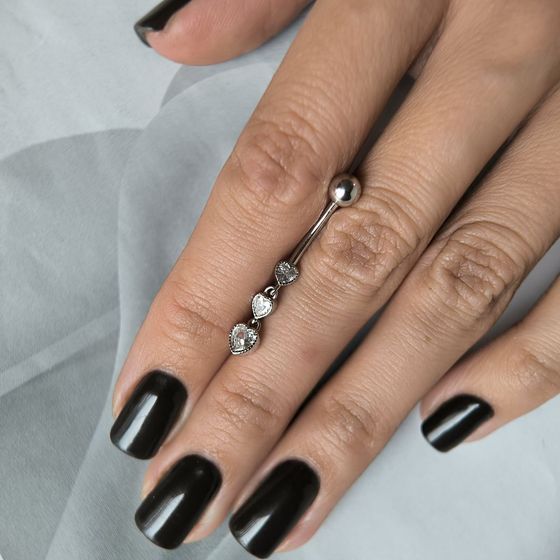 Серебряный пирсинг с фианитами