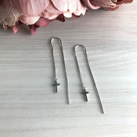 Silver earrings without stones