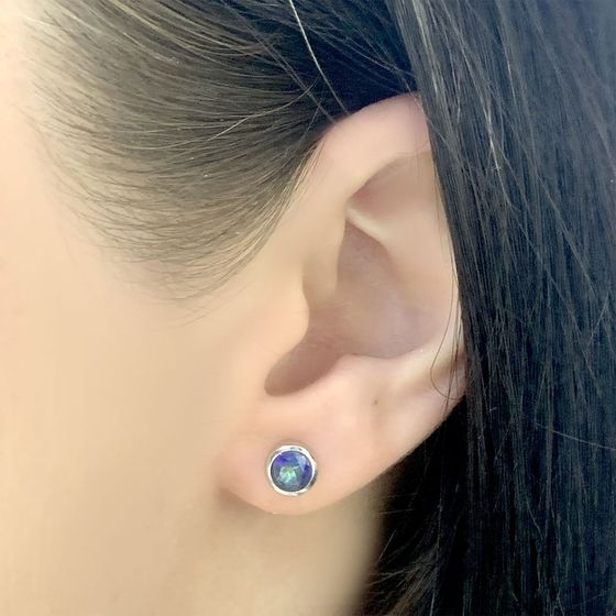 Срібні сережки з містик топазом 0.73ct