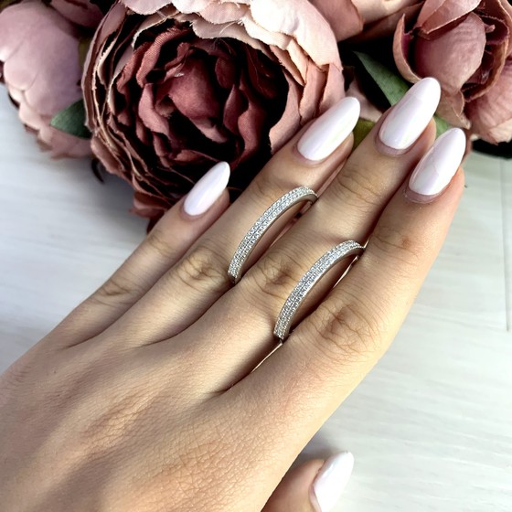 Срібні сережки з фіанітами