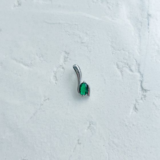 Срібна підвіска з смарагдом nano 0.35ct