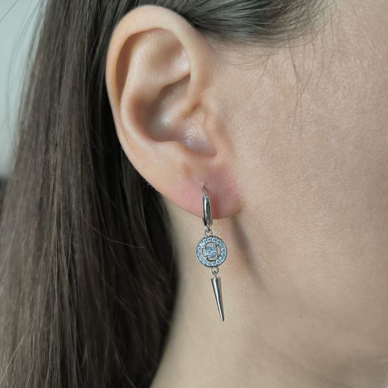 Срібні сережки з фіанітами