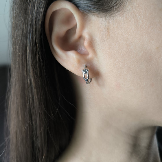 Silver earrings without stones