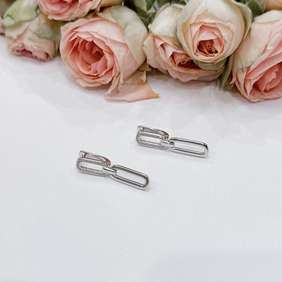 Silver Earrings with Fianites
