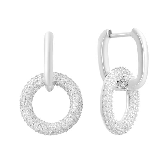 Срібні сережки з фіанітами