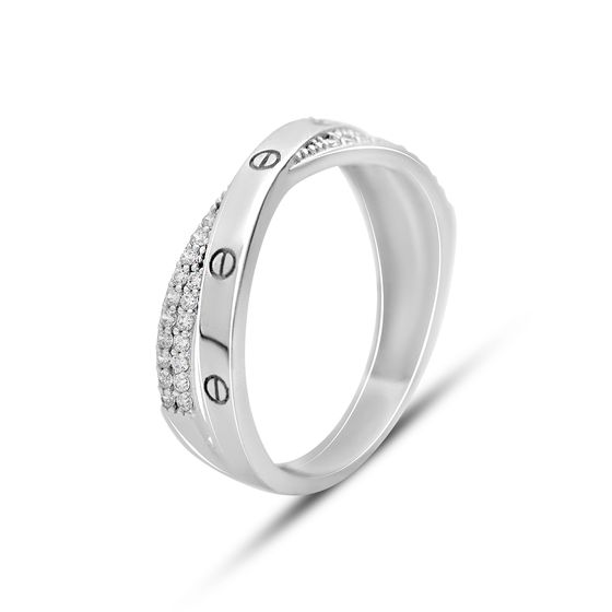 Gold ring with 0.34ct phianites
