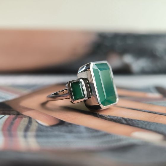 Срібна каблучка з агатом 7,162 карата