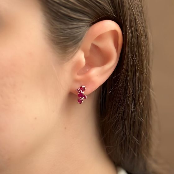 Серебряные серьги с рубином 1.162ct