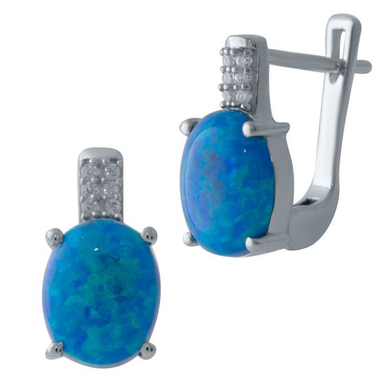 Срібні сережки з опалом 1,905 карата