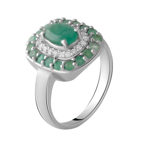 Серебряное кольцо с изумрудом 1.853ct