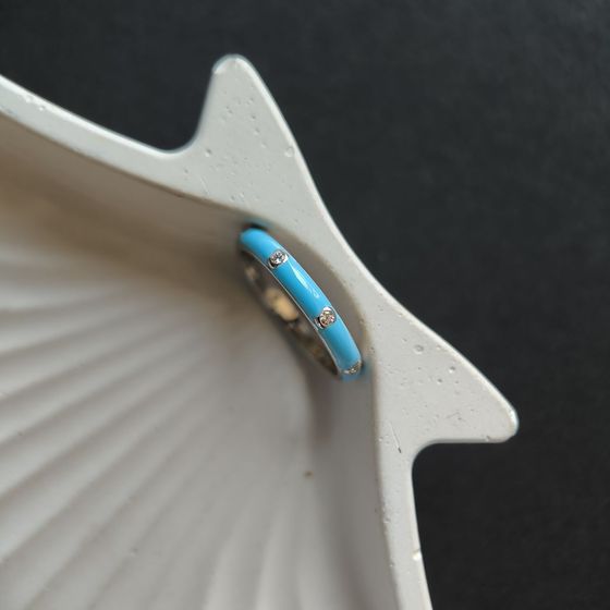 Silver ring with yemallu, fianites