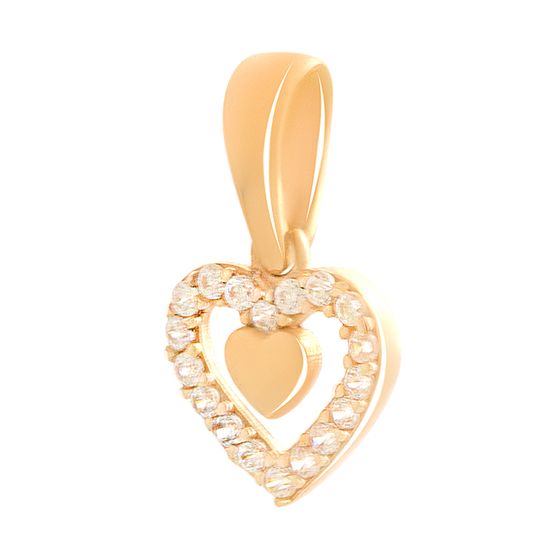 Gold pendant with 0.18ct cubic zirconia
