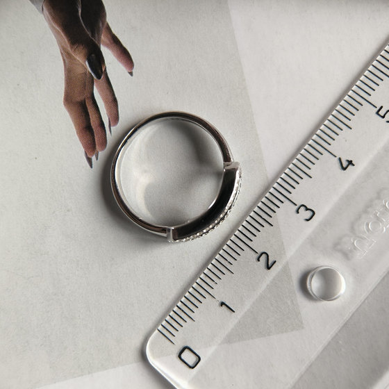 Silver ring with cubic zirconia