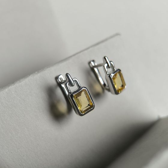 Срібні сережки з цитрином nano 2.333ct