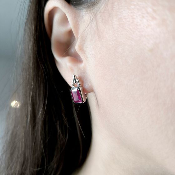 Срібні сережки з рубіном 4,315 карата