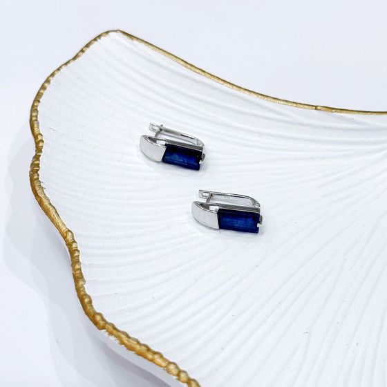 Срібні сережки з сапфіром 6.46ct