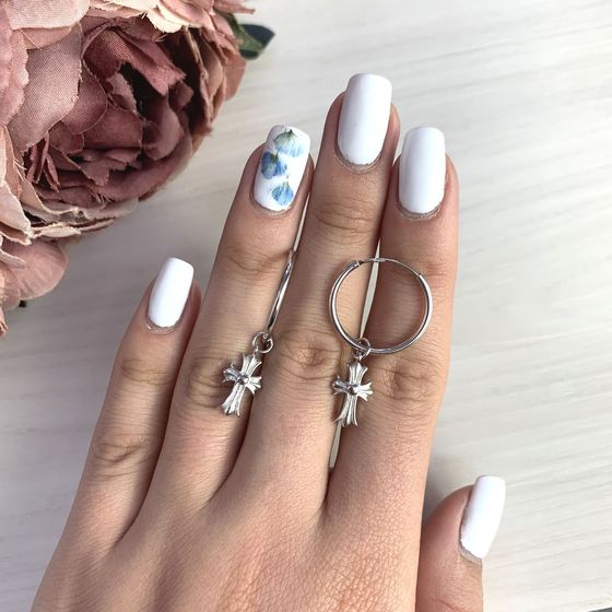 Silver earrings without stones