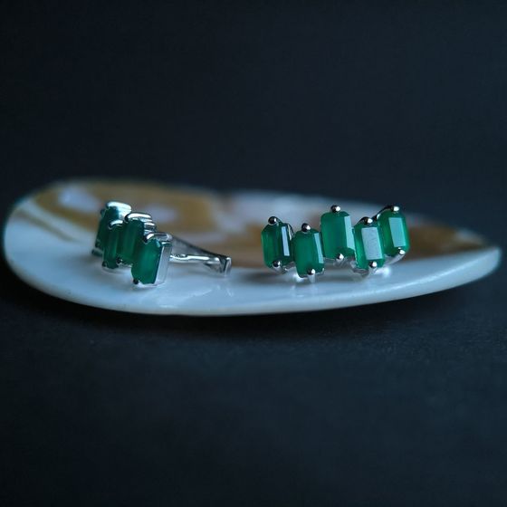 Серебряные серьги с агатом 2.58ct