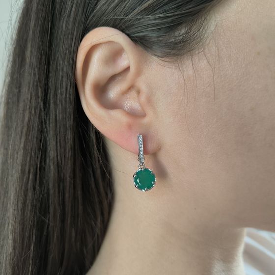 Серебряные серьги с агатом 4.929ct