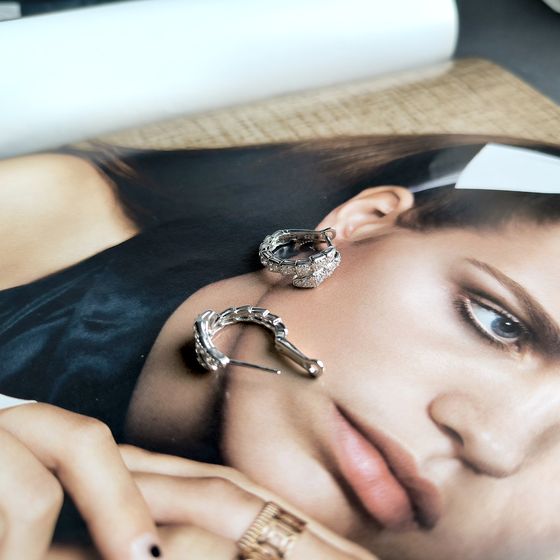 Серебряные серьги с фианитами