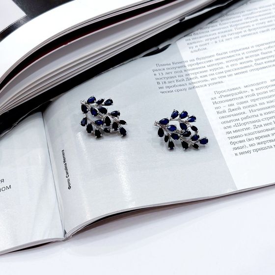 Срібні сережки з сапфіром 6.925ct
