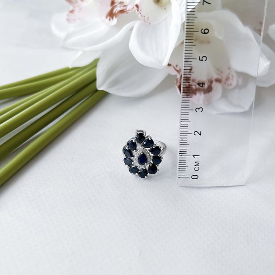 Серебряное кольцо с сапфиром 5.308ct