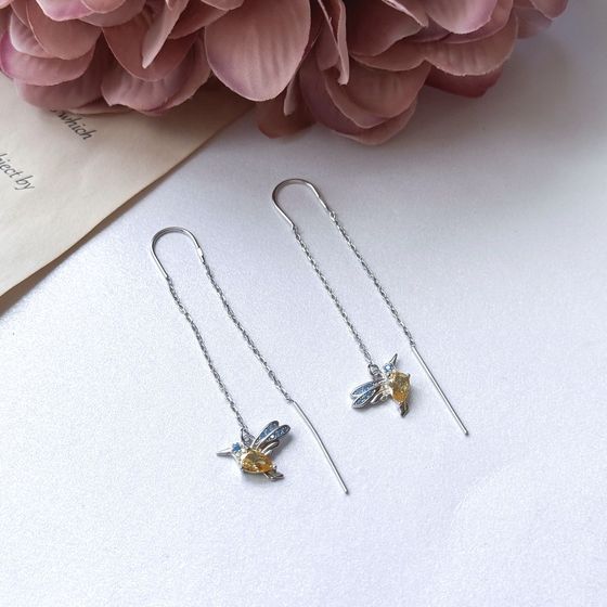 Срібні сережки з фіанітами