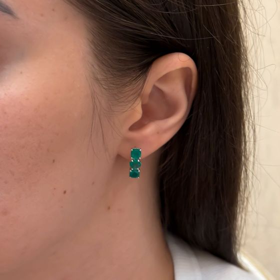 Срібні сережки з агатом 3.133ct