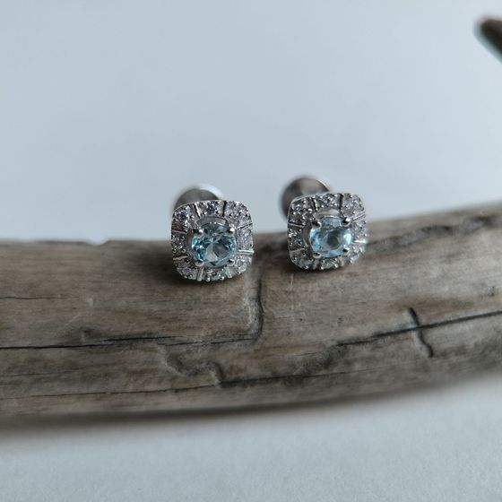 Серебряные серьги с топазом 0.85ct