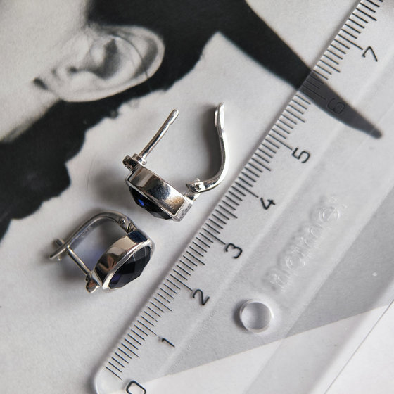 Срібні сережки з сапфіром nano 4.52ct