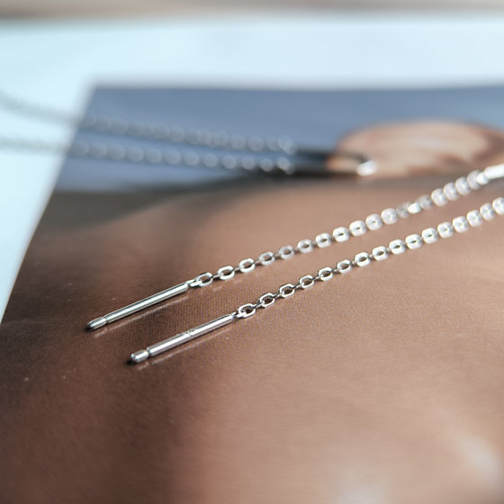 Silver earrings without stones