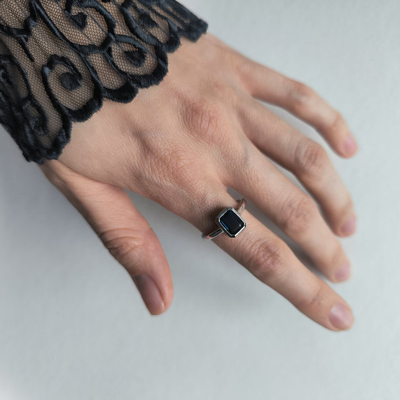 Срібне кільце з сапфіром nano 1.488ct