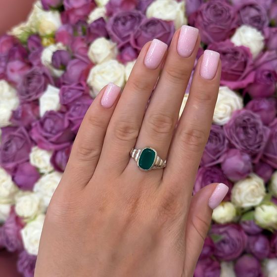 Серебряное кольцо с агатом 3.288ct