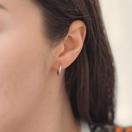Silver earrings without stones