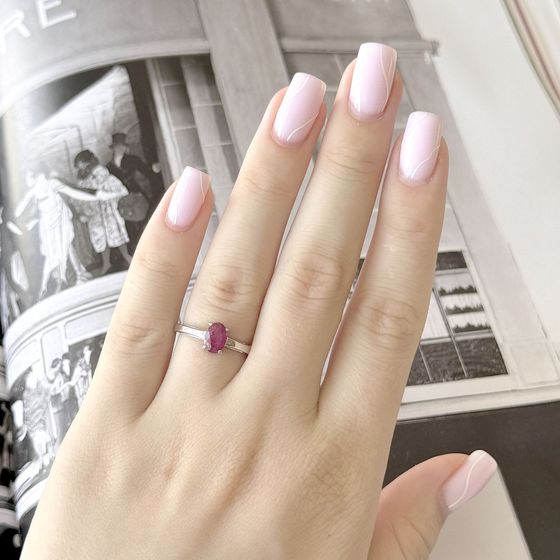 Silver ring with ruby 1.01ct