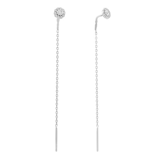 Золотые серьги с фианитами 0.28ct