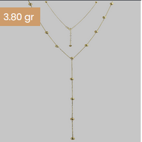 A gold necklace without stones