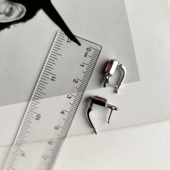 Срібні сережки з рубіном 4,315 карата