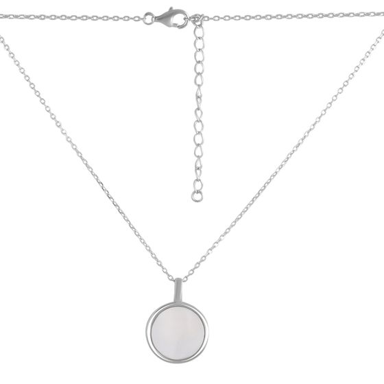 Silver necklace with mother-of-pearl