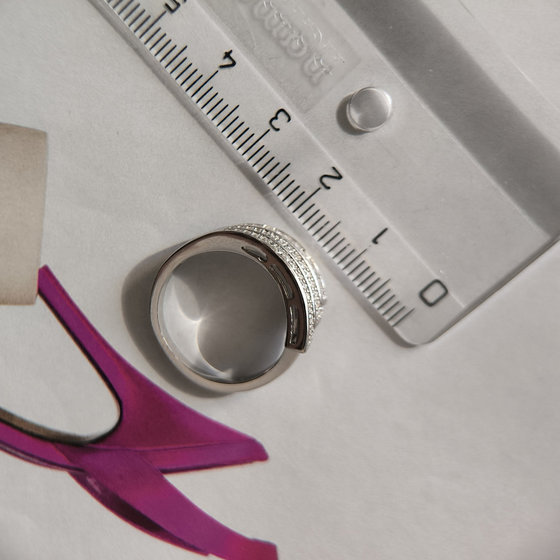 Silver ring with cubic zirconia