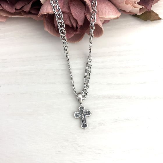 Silver cross without stones