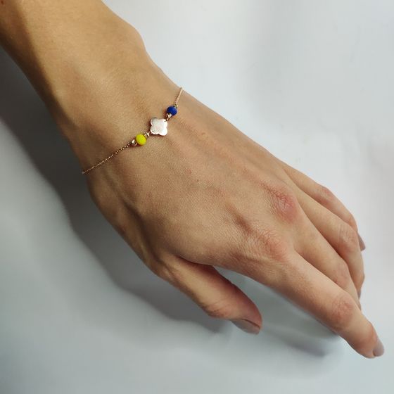 Золотой браслет с фианитами 0.8ct