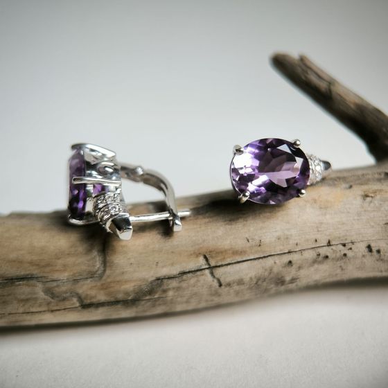 Silver earrings with amethyst 8.705ct